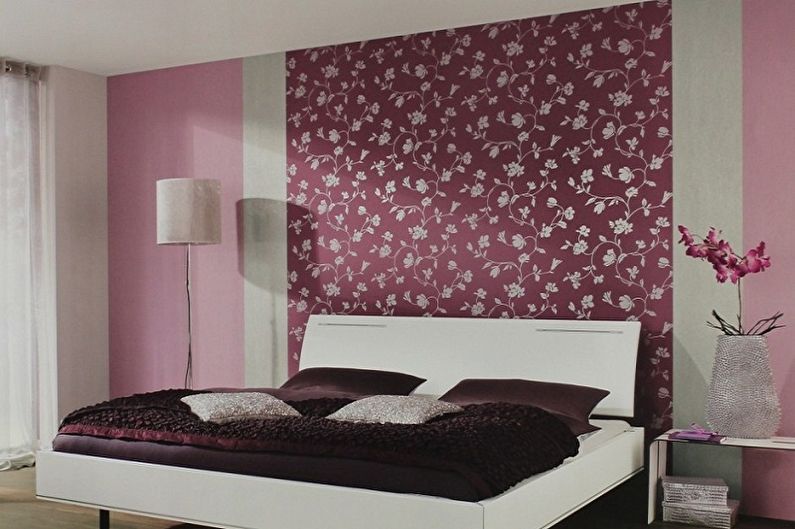 The combination of wallpaper in the interior - photo