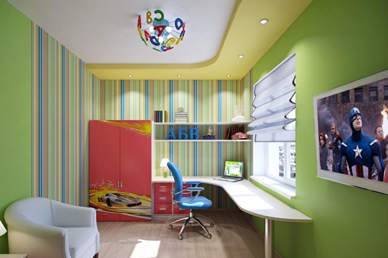The combination of wallpaper in the interior - photo