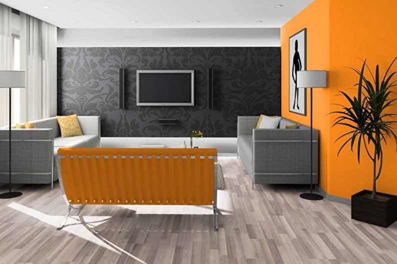 The combination of wallpaper in the interior - photo