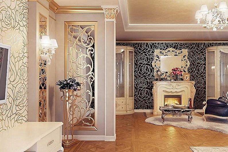 The combination of wallpaper in the interior - photo
