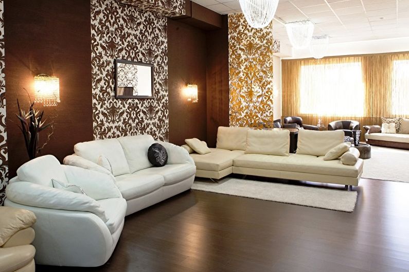 The combination of wallpaper in the interior - photo