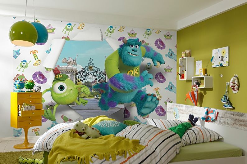 The combination of wallpaper in the interior - photo