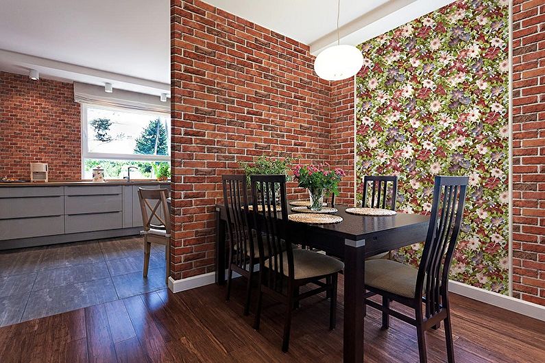 The combination of wallpaper in the interior - photo