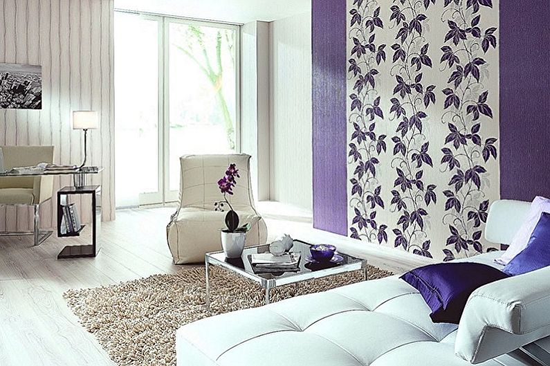 The combination of wallpaper in the interior - photo
