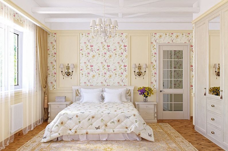 The combination of wallpaper in the interior - photo