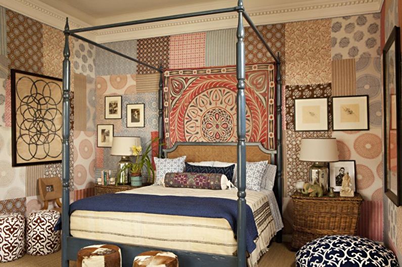 The combination of wallpaper in the interior - photo