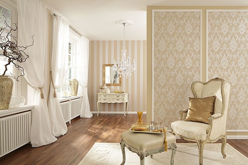 The combination of wallpaper in the interior - photo
