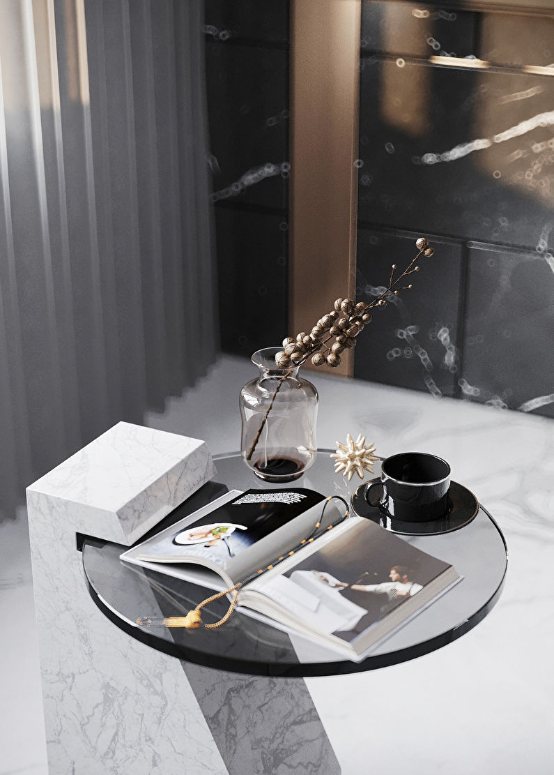 Living Room Design Black and White - photo 4