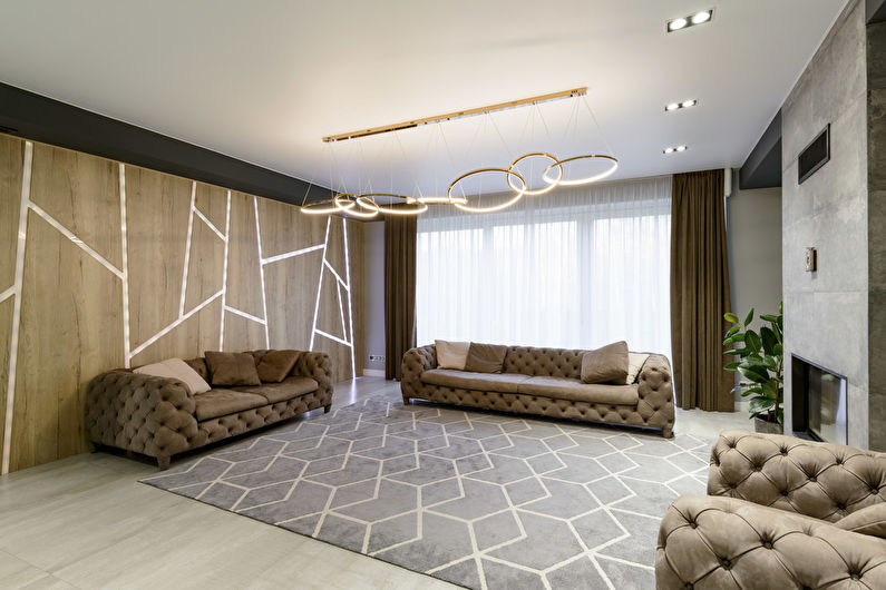 Living room in a modern style, 40 m2 - photo 1
