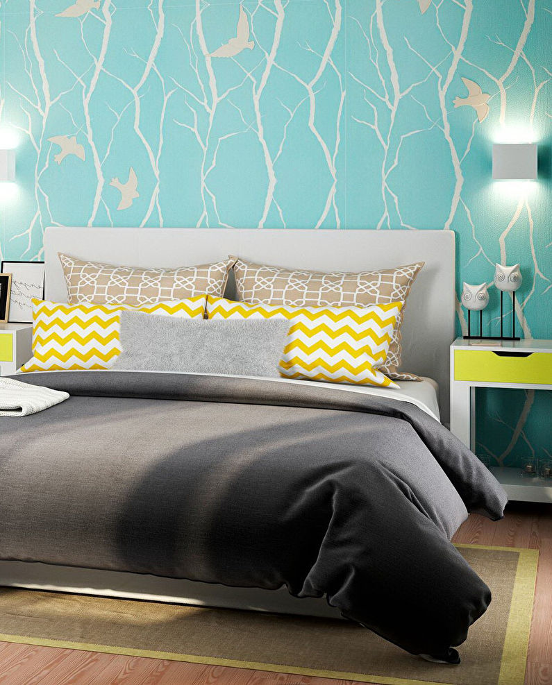 The interior of the bedroom 