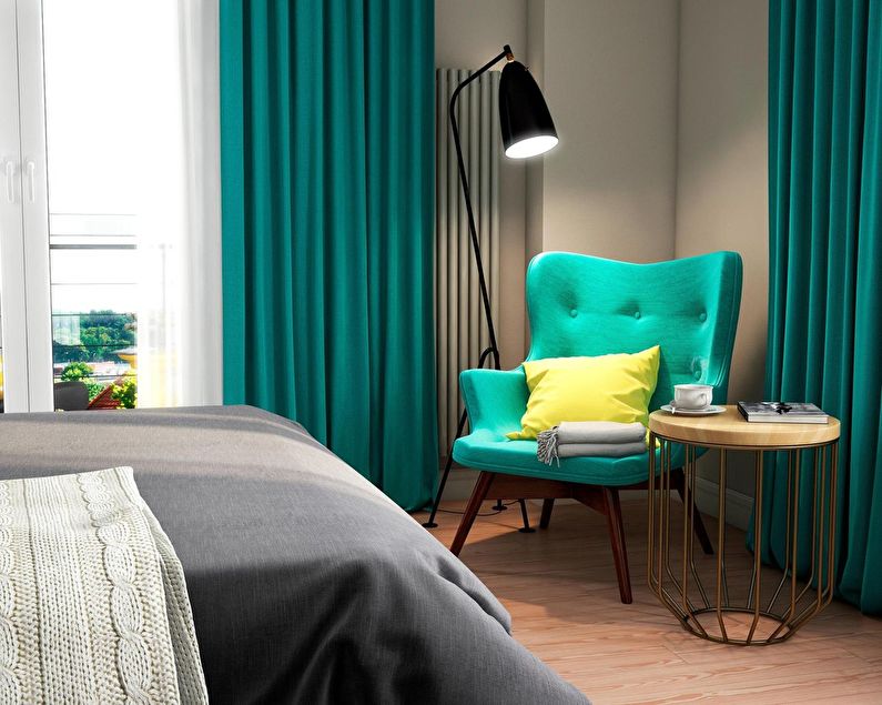The interior of the bedroom 