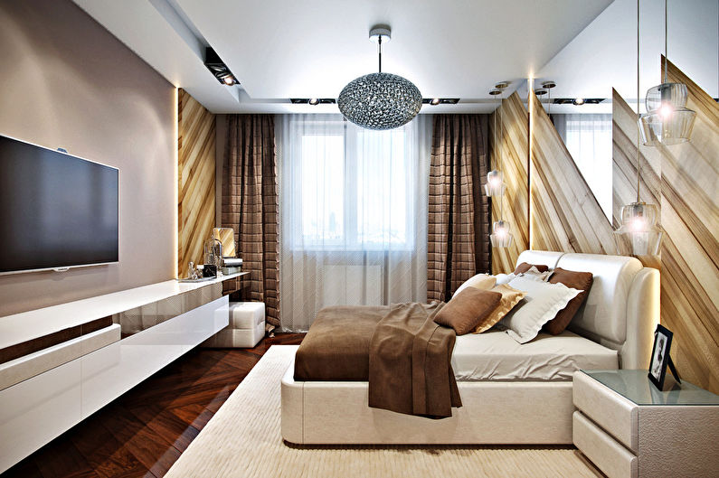 Bedroom Interior “White Gloss and Milk Chocolate”