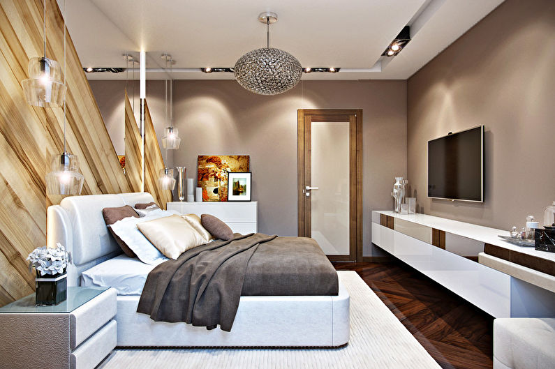 Bedroom Interior “White Gloss and Milk Chocolate”