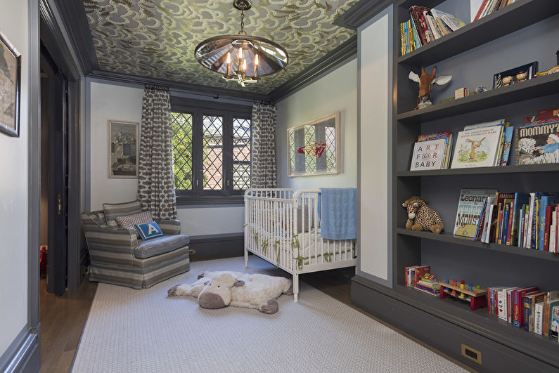 Fabric stretch ceiling in a children's room - photo