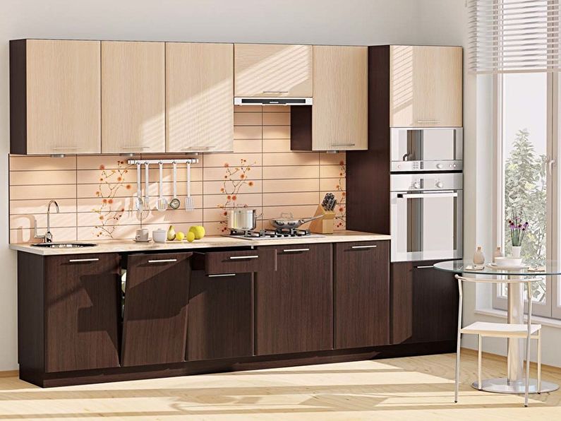 Kitchen design 9 sq.m. - Direct (linear) headsets