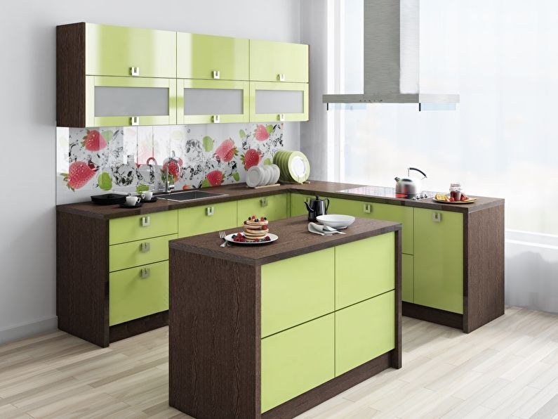 Kitchen design 9 sq.m. - Headset with island