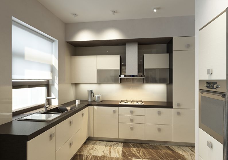 Kitchen design 9 sq.m. in modern style
