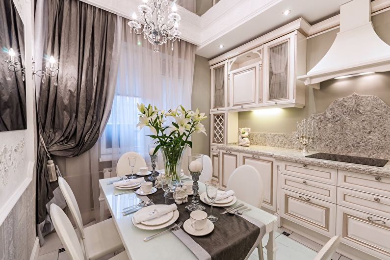 Kitchen design 9 sq.m. in classic style