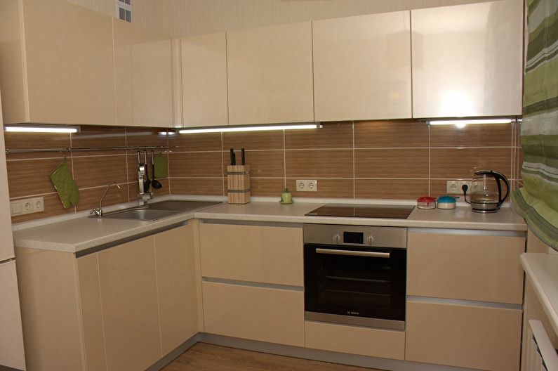 Design corner kitchen 9 sq.m.