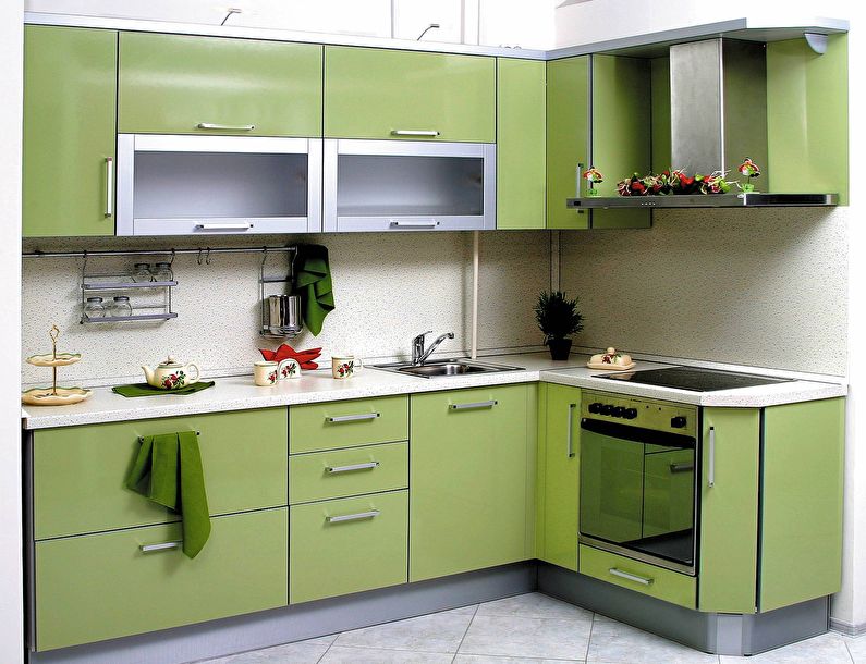 Design corner kitchen 9 sq.m.