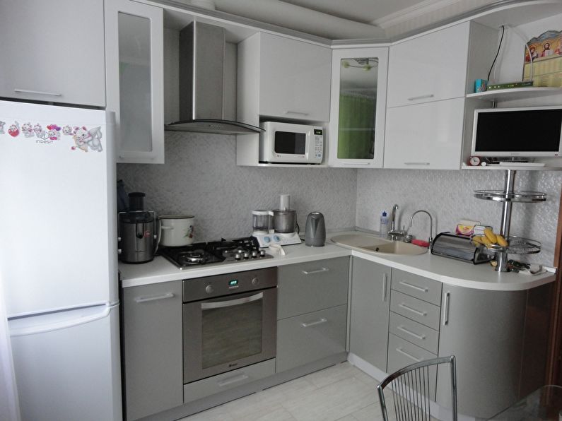 Design corner kitchen 9 sq.m.