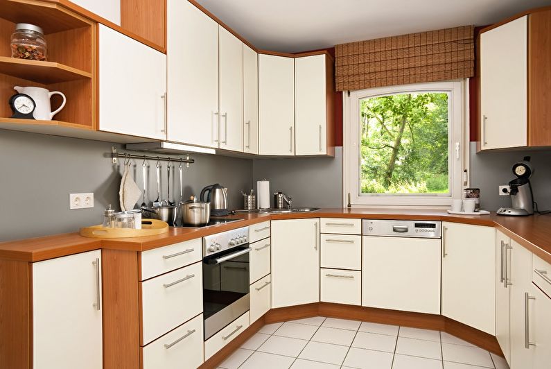 Design corner kitchen 9 sq.m.