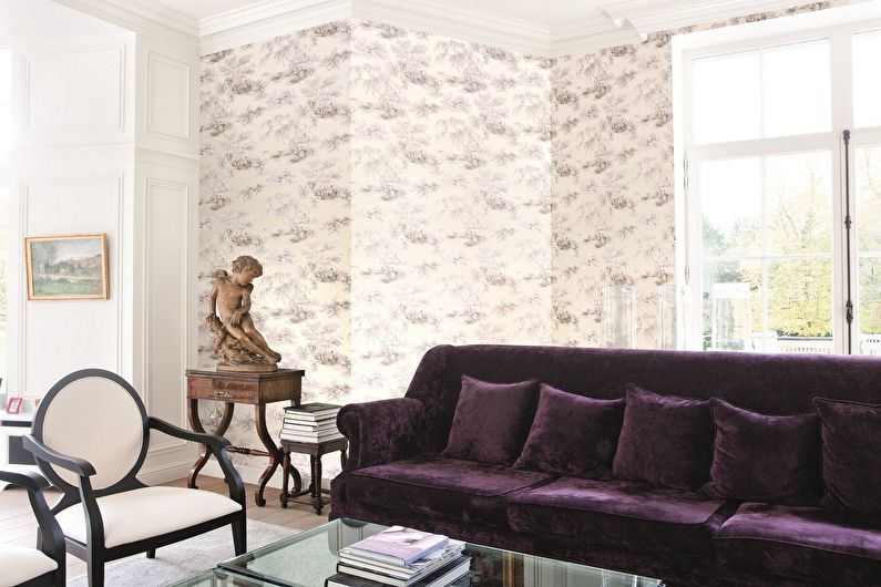 Paper wallpaper for living room