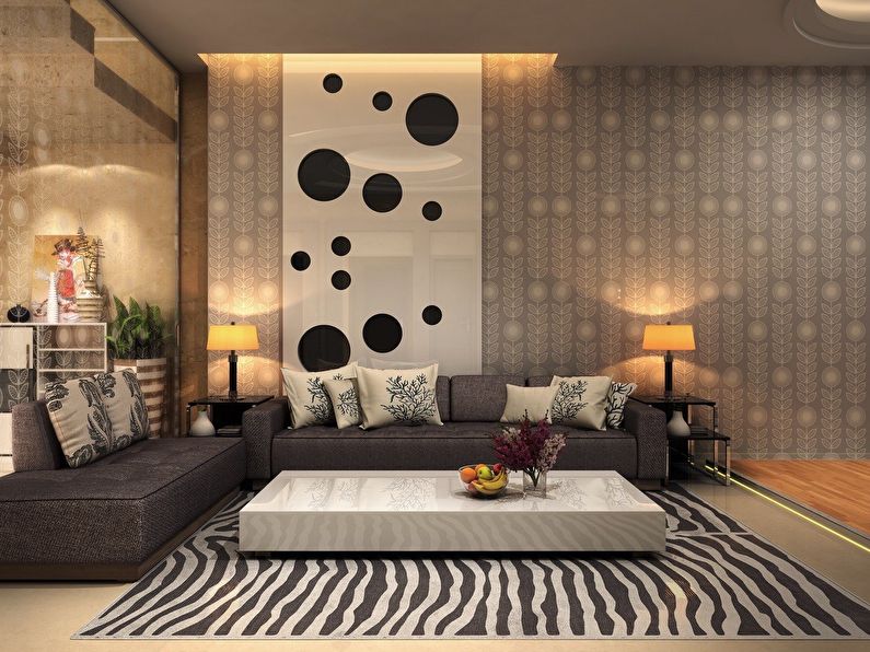 Wallpaper for the living room in a modern style