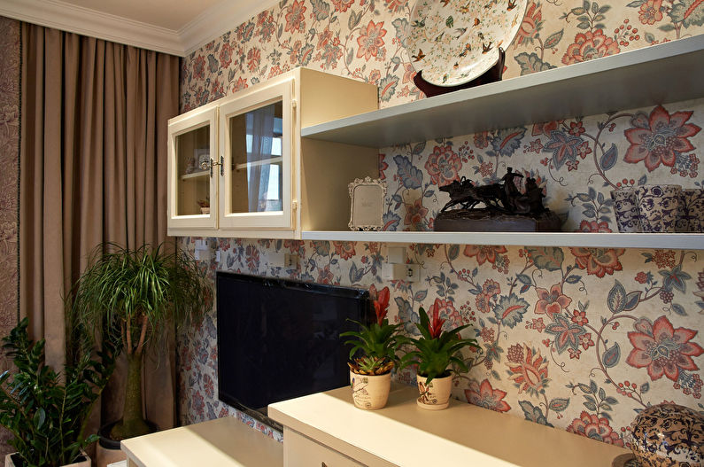 Provence style living room wallpaper