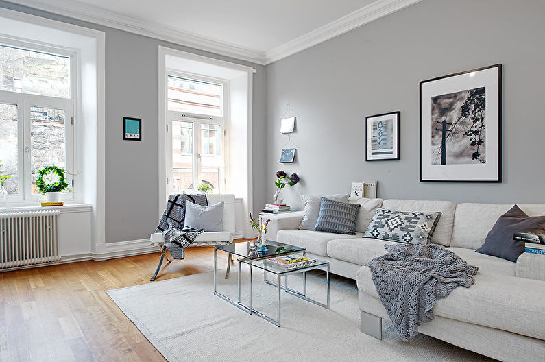 Gray wallpaper for the hall