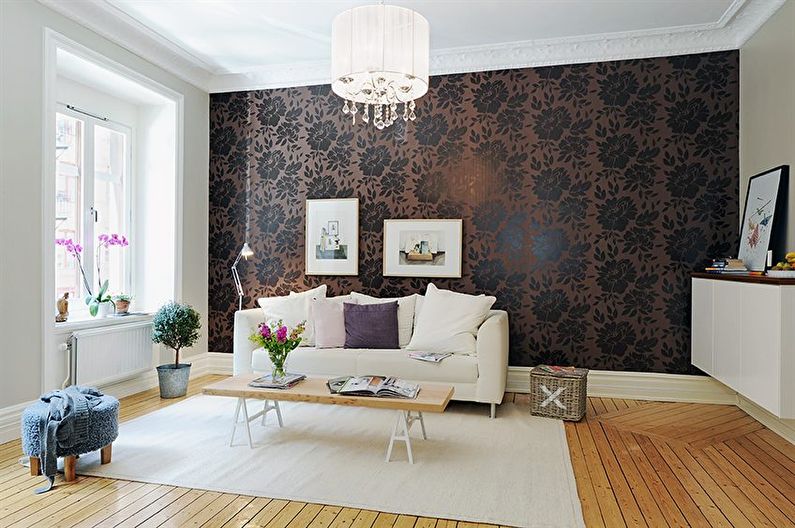 Brown wallpaper for the hall