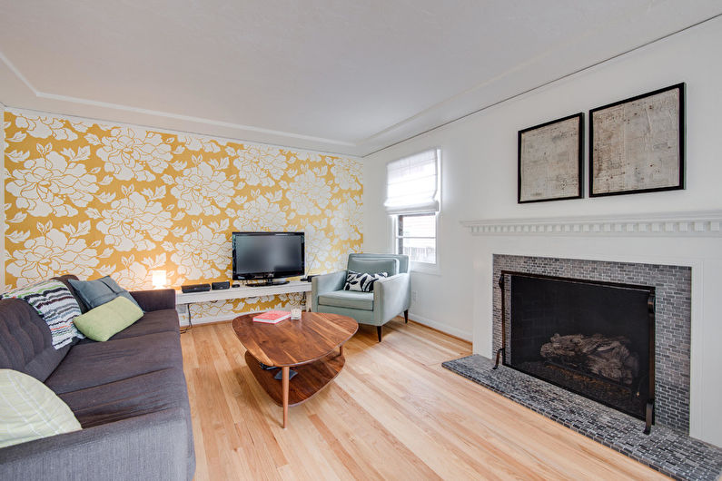 Yellow wallpaper for the hall