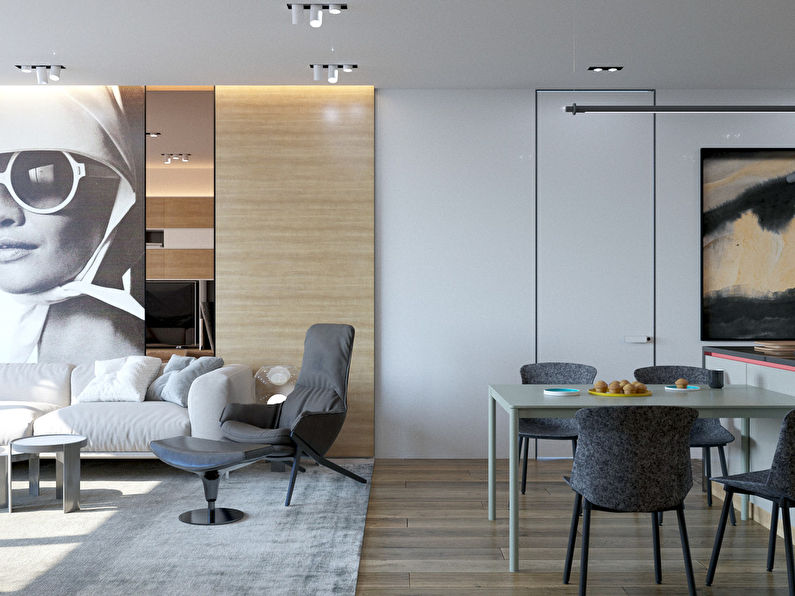 Soft contrasts: Interior of an apartment for a family with a child