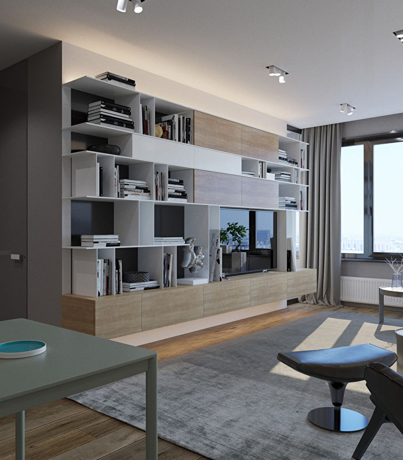 Soft contrasts: Interior of an apartment for a family with a child