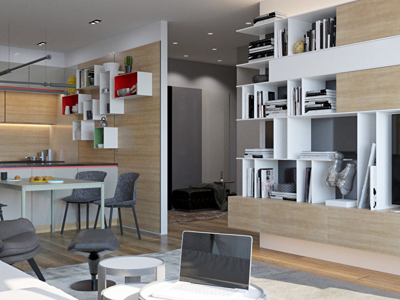 Soft contrasts: Interior of an apartment for a family with a child