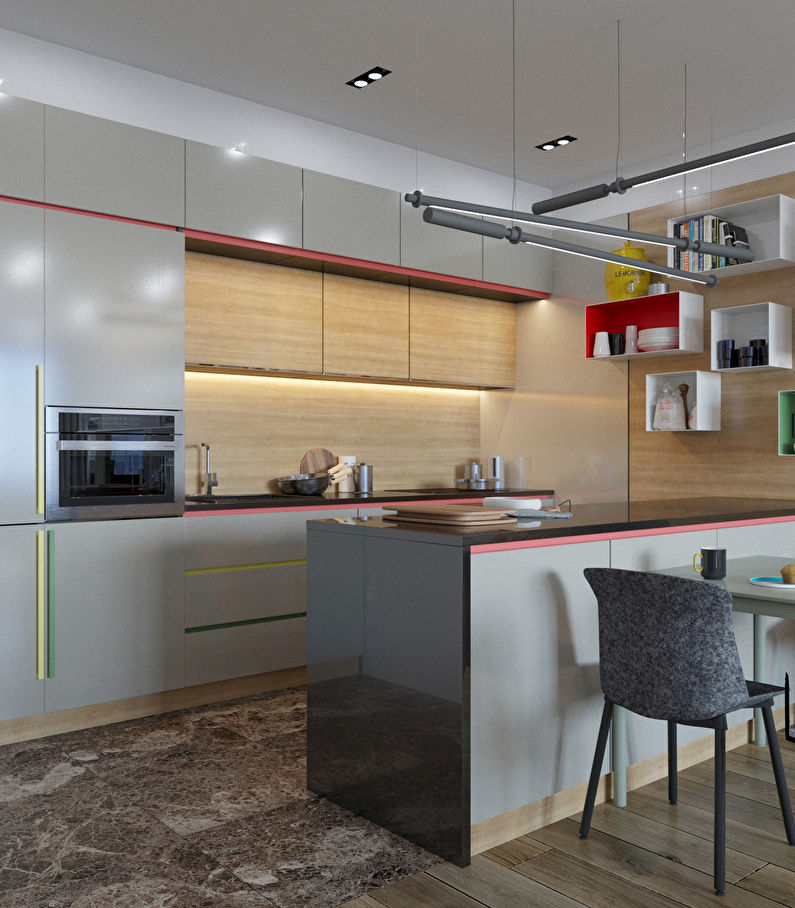 Soft contrasts: Interior of an apartment for a family with a child