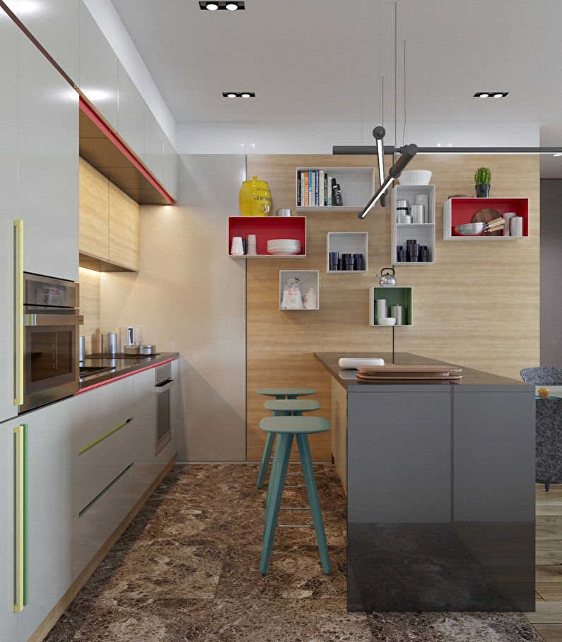 Soft contrasts: Interior of an apartment for a family with a child