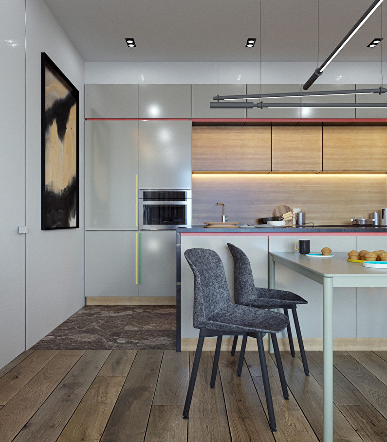 Soft contrasts: Interior of an apartment for a family with a child
