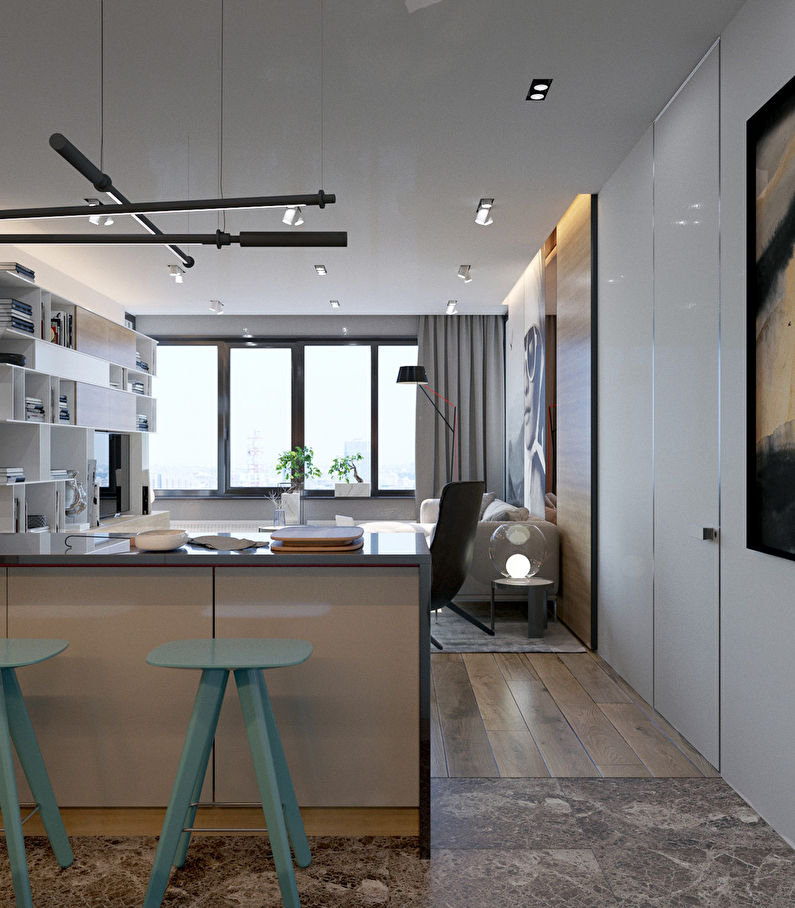 Soft contrasts: Interior of an apartment for a family with a child