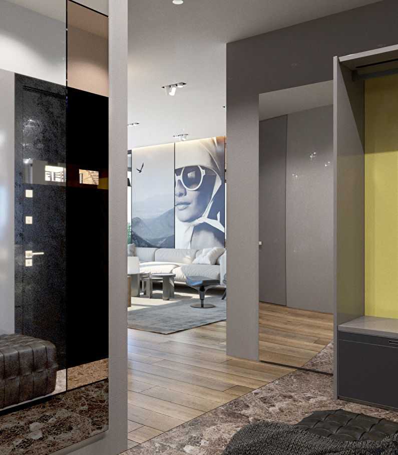Soft contrasts: Interior of an apartment for a family with a child