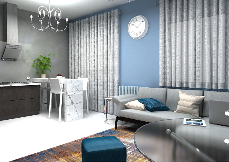 Interior of a studio apartment 32 m2