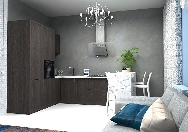 Interior of a studio apartment 32 m2