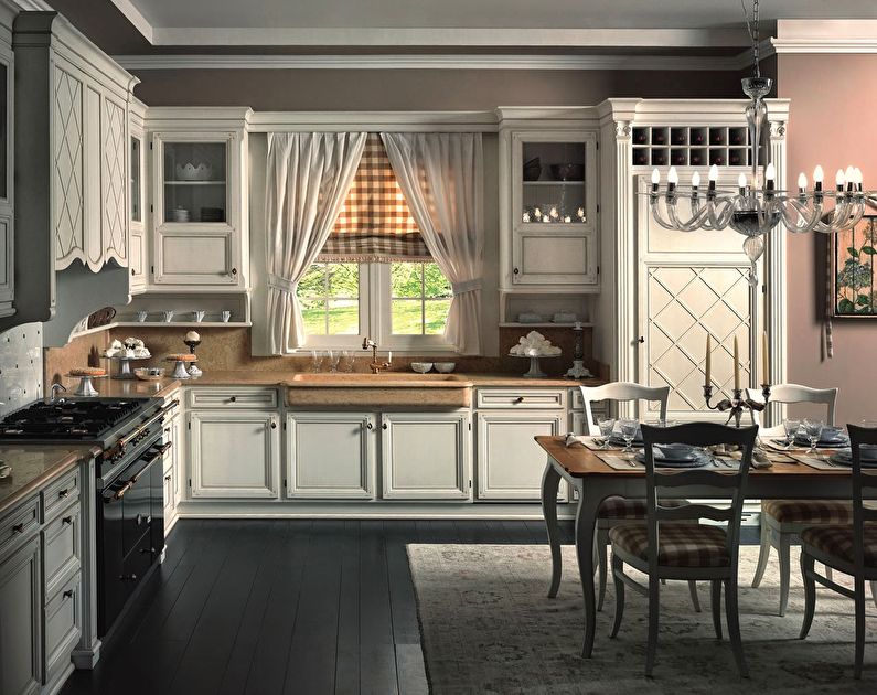 Italian style kitchen interior, decor