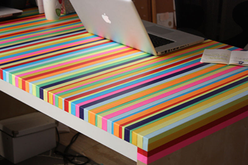 Decorative tape - DIY old table decor