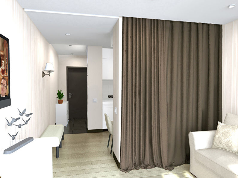 Interior of a small studio apartment 