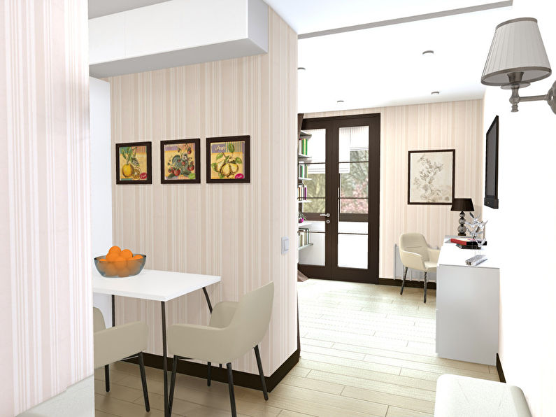 Interior of a small studio apartment 