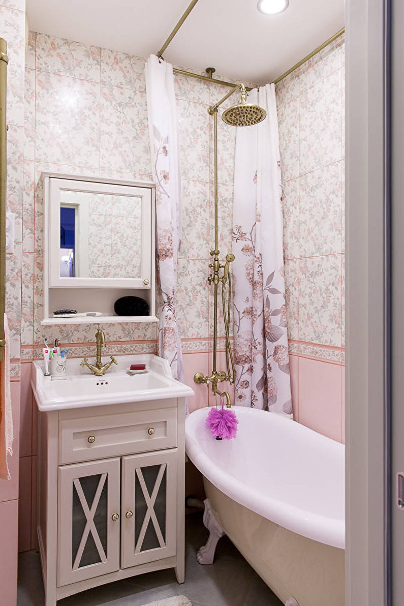 Design of a small bathroom of 2 sq.m.