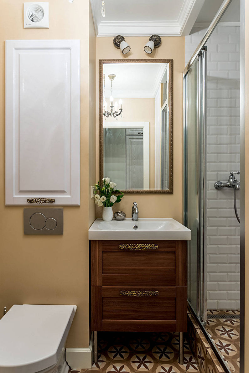 Design of a small bathroom of 3 sq.m.