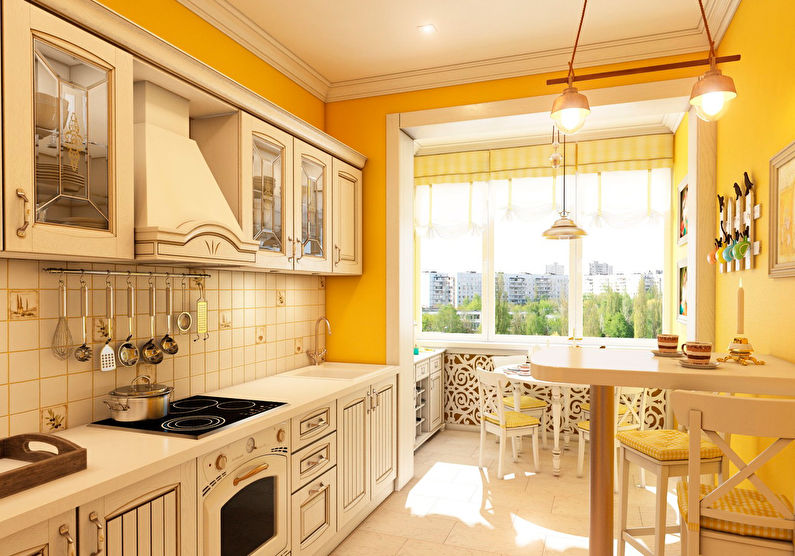 Provence style orange kitchen design