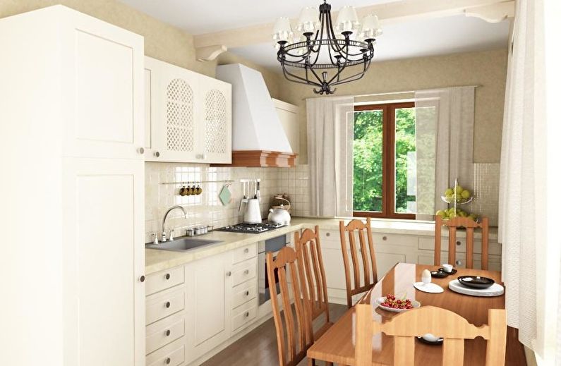 Design of a small kitchen in the style of provence